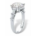 thumbnail image 2 of PalmBeach Jewelry Round and Baguette-Cut Cubic Zirconia Engagement Ring 4.52 TCW in Platinum-plated Sterling Silver, 2 of 5