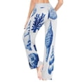 thumbnail image 6 of Comfy Casual Women's Pajama Pants Print Wide Leg Blue Sea Shells, 6 of 6