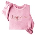 thumbnail image 2 of Love Heart Sweatshirt for Women Valentines Bow Graphic Pullover Fleece Tops Cute Crewneck Shirts, 2 of 4
