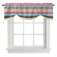 thumbnail image 2 of Geometric Bohemia Tie Up Valances Curtain, Adjustable Kitchen Stripes Blue Orange and Yellow Valances for Windows Decor, Rod Pocket Short Curtains Set for Bedroom/Bathroom, 54"x18", 2 of 9