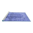 thumbnail image 2 of Ahgly Company Machine Washable Indoor Round Medallion Blue Traditional Area Rugs, 4' Round, 2 of 4