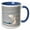 Blue/White, variant on 3drose, Minnesota - Snowy Owl Taking Off from Snow., 15oz Mug