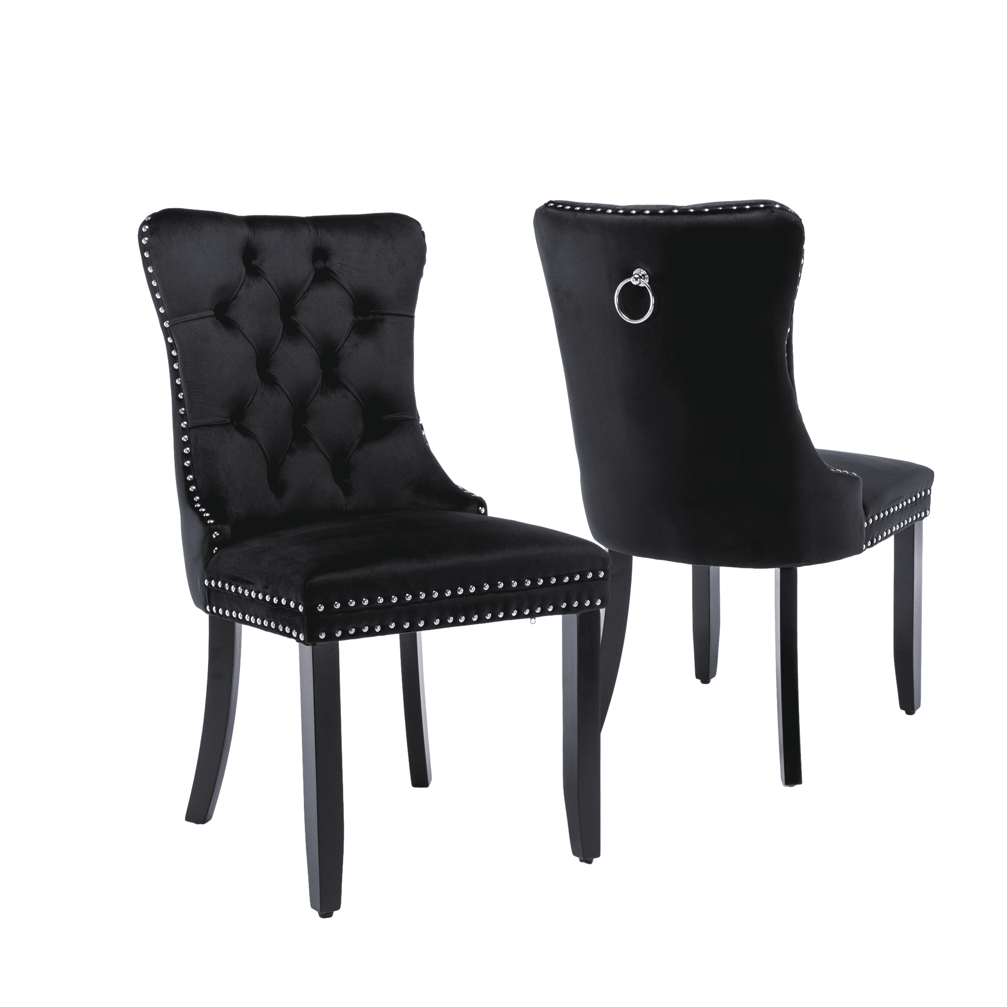 Elegant Button Tufted Dining Chairs, Highend Velvet Upholstered Dining
