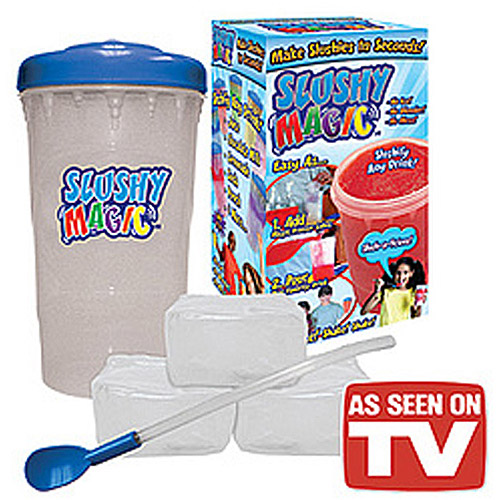 Slushy Magic - Slush Treat Cup Lid Spoon Straw Homemade Slushes Cubes Freeze Faster Reusable - Blue - image 3 of 3