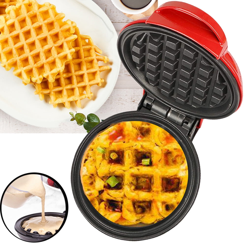 Mini Maker Electric Round Griddle Pancakes Cookies Eggs Iron Kitchen Recipe Book 