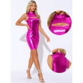 thumbnail image 2 of DARING DIVA Shiny Metallic Cutout Bodycon Mini Dress L Hot Pink, 2 of 6