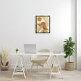 thumbnail image 2 of Stupell Industries Woman in Hat Warm Yellow Cutout Leaf Shapes Graphic Art Luster Gray Floating Framed Canvas Print Wall Art, Design by Birch&Ink, 2 of 6