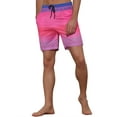 thumbnail image 4 of INSPIRE CHIC Men's Drawstring Waist Colorful Pattern Hawaiian Swim Board Shorts 30 Pink, 4 of 6