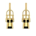 thumbnail image 4 of 3 ct Screw-Back Stud Earrings for Women | 6.5mm Round Cut Natural Onyx | 18K Yellow Gold, 4 of 5