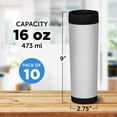 thumbnail image 5 of Slim Color Top Stainless Steel Travel Mug 16 oz. Set of 10, Bulk Pack - Perfect for Coffee, Soda, Other Hot & Cold Beverages - Black, 5 of 5