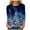 Blue, variant on TTUHYWXI Christmas Shirts for Women Cute 3/4 Length Sleeve Tops Dressy Casual Crewneck Sweatshirts Ugly Xmas Sweater Blouses (Blue, M)