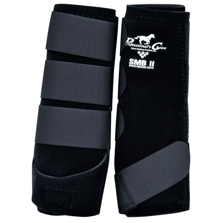 Professional's Choice SMBII Sports Medicine Boots - Neoprene Horse Boots with UltraShock Lining & 360-Degree Protection Black / Large