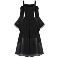 thumbnail image 4 of Womens Halloween Costumes 2024 Cosplay Gothic Dresses New Gothic Prom Dress For Women Halloween Cocktail Party Dresses Retro Cold Shoulder Butterfly Sleeve Ball Gown, 4 of 4
