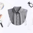thumbnail image 4 of CSChome Faux Col Adulte Col à Revers Simple Boutonnage Faux Col Bretelles Réglables Couleur Unie Col d'Affaires Chemise de Travail, 4 of 7