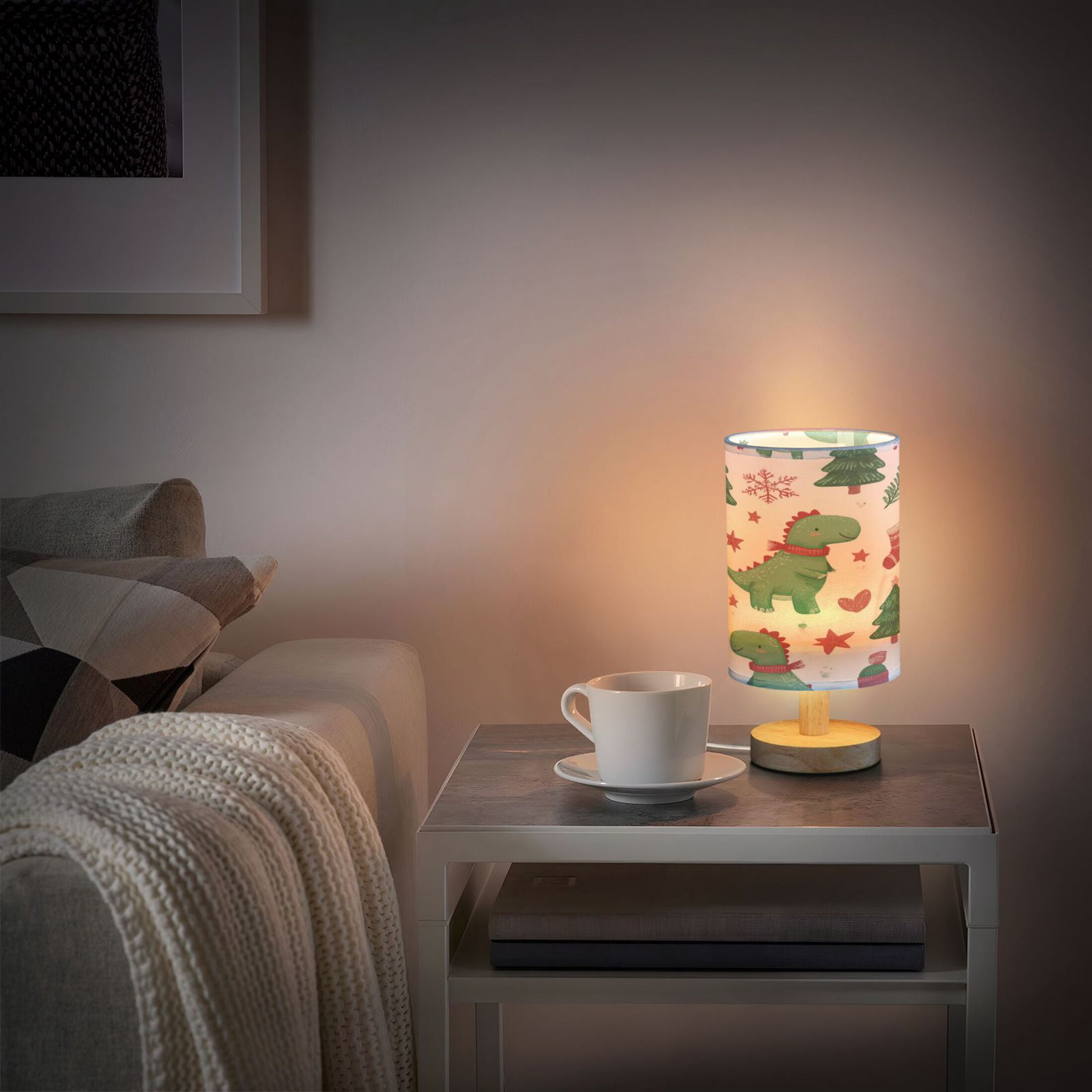 Table Lamp Desk Lamp Bedside Lamp LED Lamp Night Light With USB Charging Interface for Home Bedroom Living Room Little Green Dinosaur