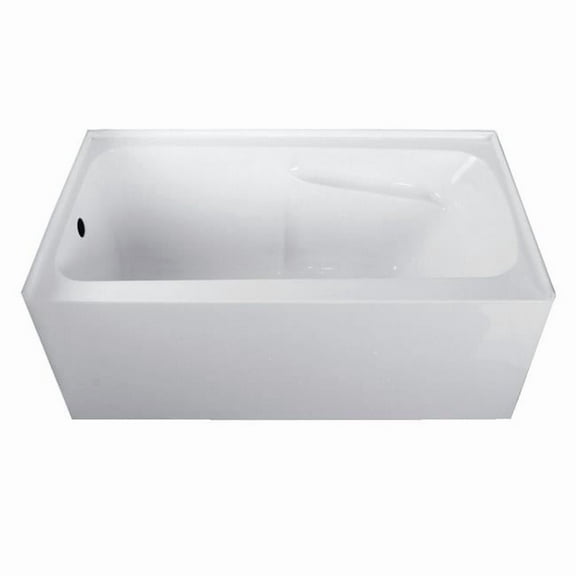 54 in. Acrylic Alcove Tub with Arm Rest & Left Hand Drain Hole, White