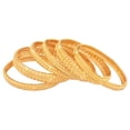 thumbnail image 6 of Efulgenz Traditional Wedding Bridal Indian Bangle Set Gold Tone Bracelet Bangle Jewelry for Women (6 Pcs) Size 2.4, 6 of 8