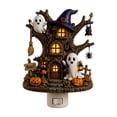 thumbnail image 2 of Halloween Ghost Pumpkin Plug-In Night Light, 2D Acrylic Tree House Wall Nightlight with Spooky Glow, Outlet Decor for Bedroom Hallway Kitchen and Holiday Gifts, 2 of 5