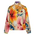thumbnail image 6 of Jackets for Women Winter Coat Jackets Flannel Stand Collar Jacket(Vibrant Floral Tropical Bird Art,Size:S-4XL), 6 of 7
