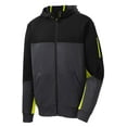 thumbnail image 5 of Sport Tek Adult Male Men Colorblock Long Sleeves Jacket Blk/Gph/Citron Medium, 5 of 6