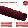 thumbnail image 2 of ELW Chap Splits Suede 4-5 oz 1.6-2mm Burgundy, Pre-Cut Piece 6-8 SQ FT - Split Leather AB Grade Cowhide - Perfect for Auto, Garments, Chaps, Bags, Vest, Aprons, Saddles, Moccasins, 2 of 7