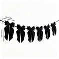 thumbnail image 6 of Velvet Bow Garland with 6 Pre Tied Bows, Christmas Hanging Decorations for Fireplace Mantel Staircase Wall Tree and Party Display, Reusable Holiday Home Decor with Adjustable Spacing, 6 of 9