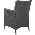 thumbnail image 3 of Modern Contemporary Urban Design Outdoor Patio Balcony Garden Furniture Side Dining Chair, Set of Two , Sunbrella Rattan Wicker, Grey Gray, 3 of 4