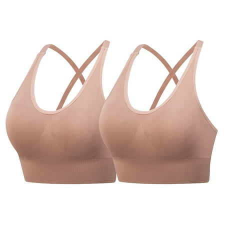 

2Pcs Women High Impact Sports Bras Criss Cross Back Sexy Running Bra for Women