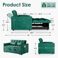 thumbnail image 2 of Anpport 3-in-1 Convertible Sleeper Sofa Bed, Pull-Out Loveseat Couch with Adjustable Back, Velvet Fabric, 55",Green, 2 of 6