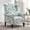 Turquoise, variant on IPKIG Accent Chair, Button Tufted High Back Wingback Armchair with Wood Legs for Living Room