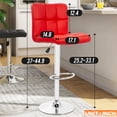 thumbnail image 2 of Raye Faux Leather and Metal Bar Stools - Set of 2, Red, 2 of 12