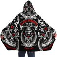 thumbnail image 1 of Capa Gruesa y cálida con capucha para hombres, abrigo con estampado 3D de calavera de sangre y muerte, bata de lana a prueba de viento, manta con capucha-4, 1 of 4