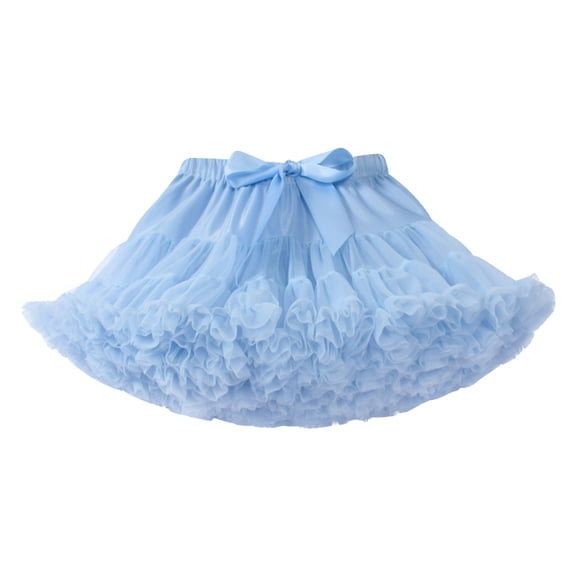 Tulle Skirt,Tutu Skirt Soft Fluffy Mesh Bowknot Princess Design Party Skirt Tutu Dress for Carnival Festive Occasions and Dance Wear,Tutu for Girls,Light Blue,5-7 Years