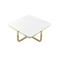 thumbnail image 6 of Chidia White Gold Coffee Table - High Gloss Lacquer Finish Top, Polished Stainless Steel Base, X-Leg, 6 of 10