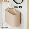 thumbnail image 2 of Terre 18" Solid Surface Oval Wall-Mounted Sink with Left Side Faucet Mount in Matte Pastel Peach, 2 of 8