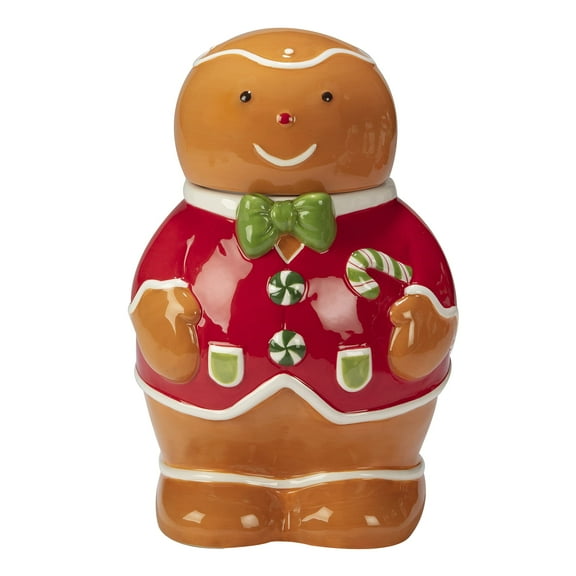 Certified International Holiday Magic Gingerbread 3-D Cookie Jar, 72 oz, Multicolor