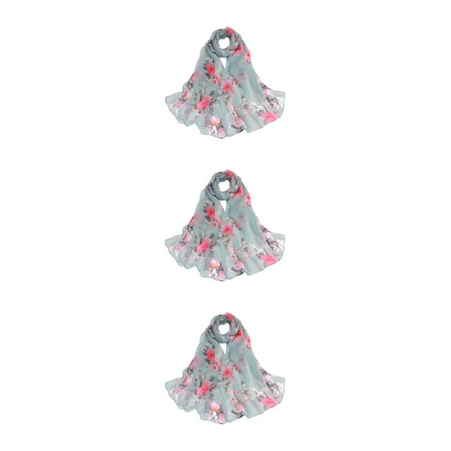 Wweixi Scarves Stylish And Convenient Addition To Outfit Fashionable And Stylish gray green 3Set