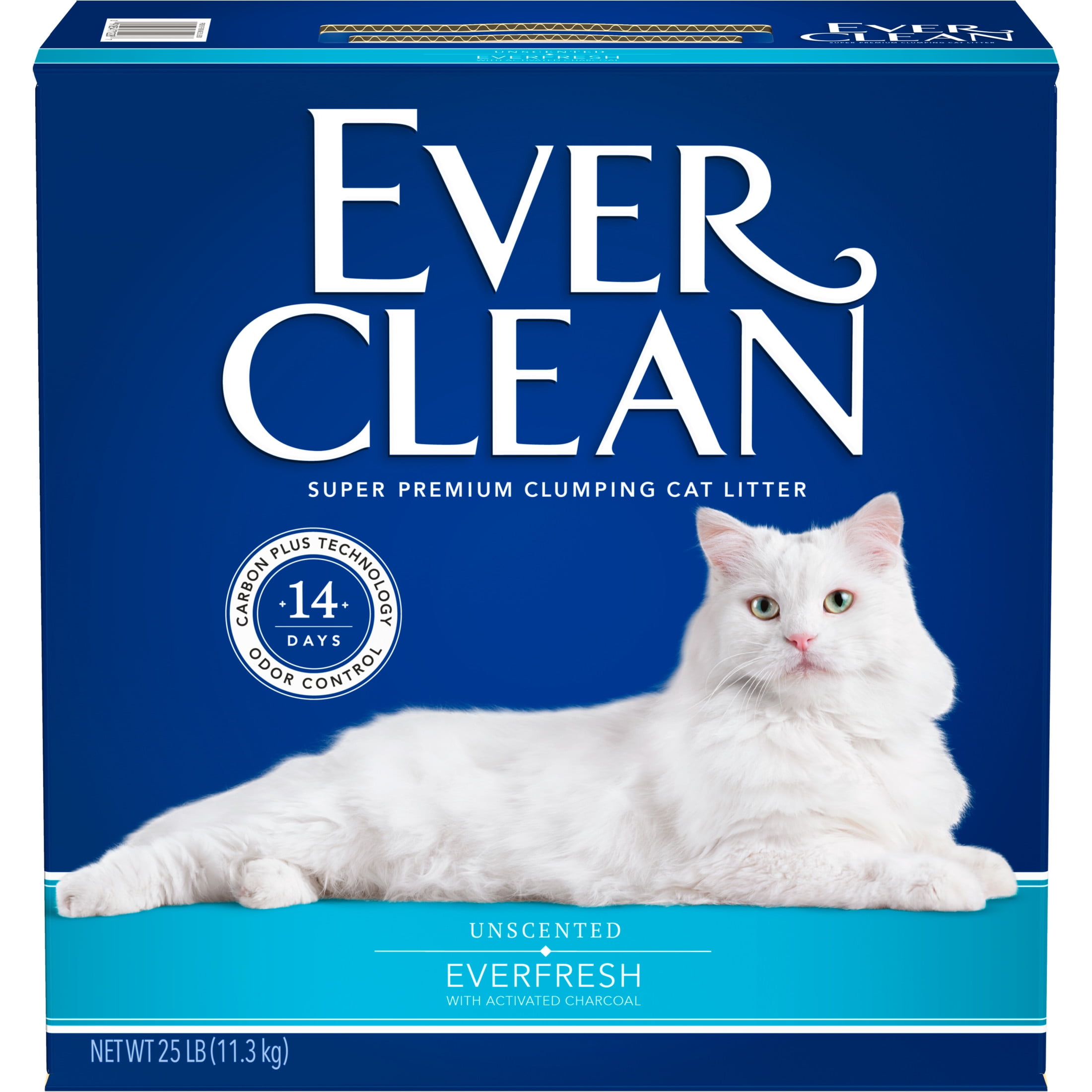 Ever Clean Ever Fresh Litter with Activated Charcoal Clumping Cat Litter, Unscented, 25 Pounds