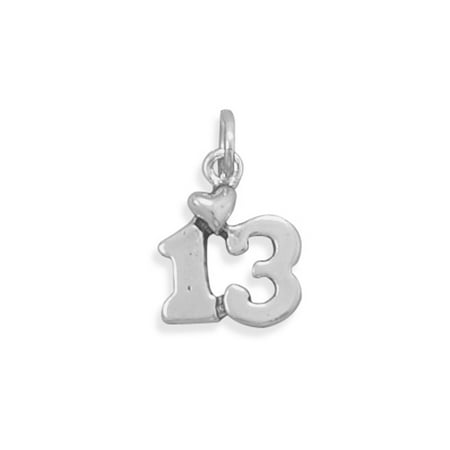 Map Usa Sterling Silver Charm - Just Turned Teen Heart Number 13 Charm Sterling Silver, Made in the USA
