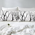 thumbnail image 4 of Tree Branch Bed Sheets Set Full Abstract Ink Sheet Set Abstract Plant Art Work Botanical Sheets For Kids Boys Girls Modern Geometric Simple Black Grey Top Sheet, 4 of 6