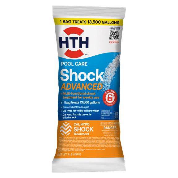 HTH Pool Care Shock Advanced — Granules, 1 lb — Pool Shock Treatment for Weekly Use