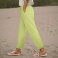 thumbnail image 2 of Jkety Palazzo Pants for Women Casual Women Linen Pants Casual Loose High Waist Boho Wide Leg Cropped Beach Pants Summer Outfits 2025 Trendy(Yellow,2XL), 2 of 6