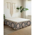 thumbnail image 2 of Black Boho Bed Skirt Oriental Medallion Retro Distressed Bohemian Bed Skirts Queen Size 18 Inch Drop, Wrap Around Dust Ruffle&nbsp;Bedskirt with Adjustable Elastic Belt for Queen Size Beds, 2 of 7
