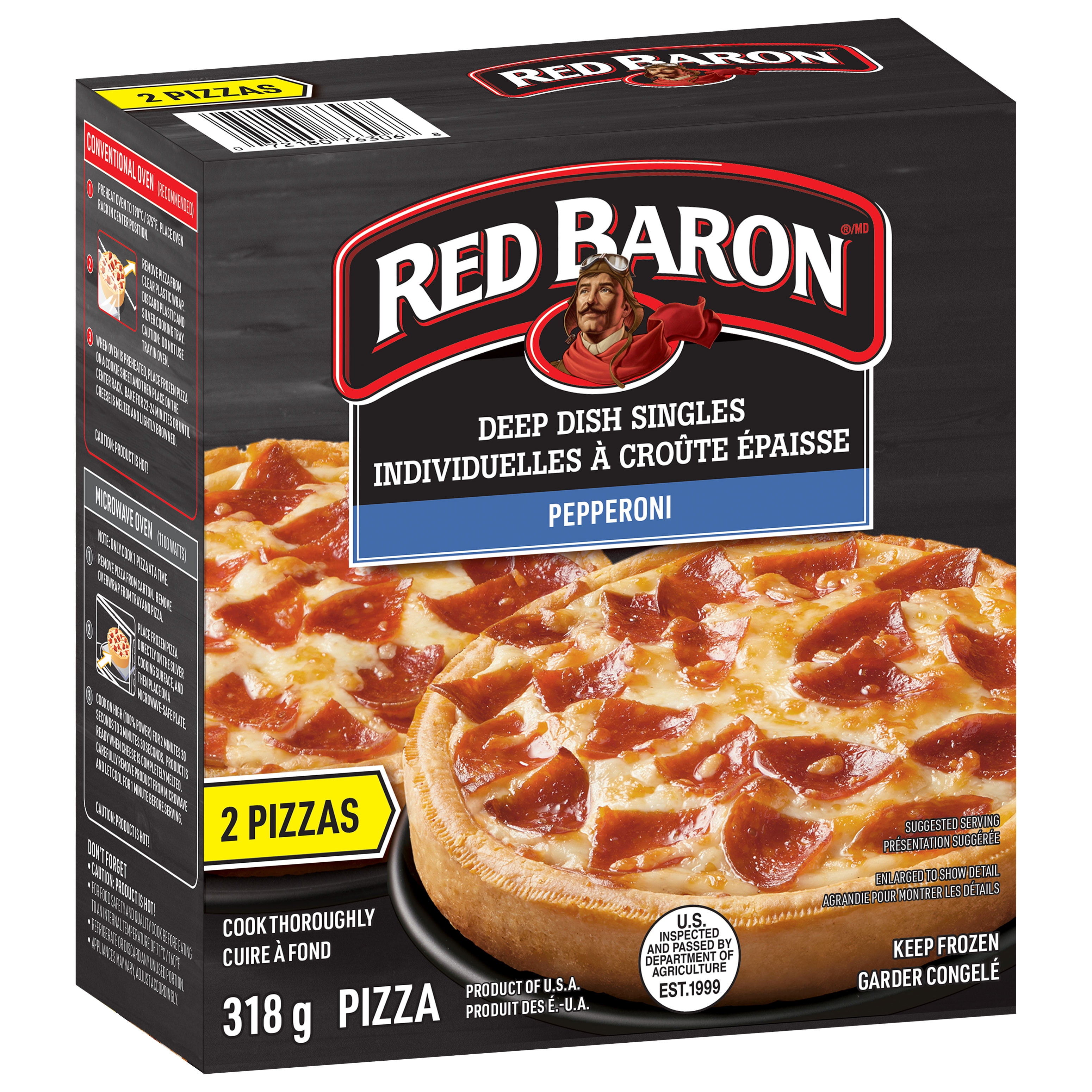 Pizza Deep Dish Pepperoni Red Baron en portion individuelle
