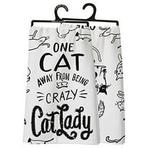 Primitives by Kathy One Cat Away From Being A Crazy Cat Lady Kitchen Towel