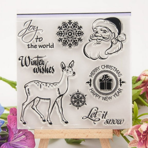 Ouginx Clear Stamps, Winter Wishes Rubber Stamp for Scrapbooking and Card Making Supplies