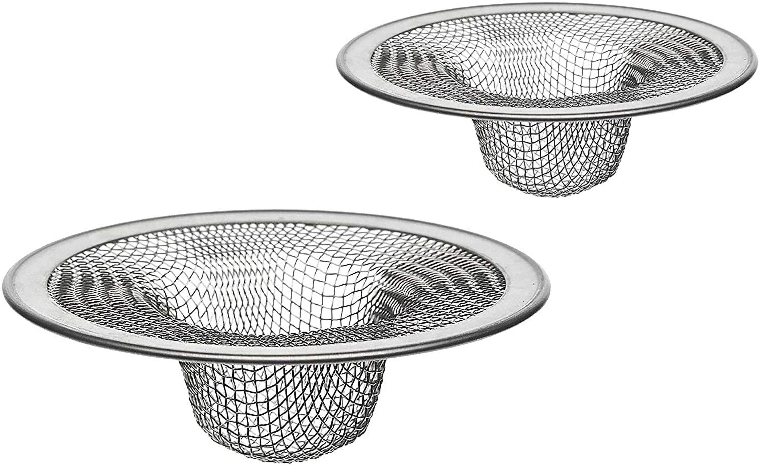Bathroom Sink Strainer 2 Pack 2.75 & 2 "Inch At The Top I Drain Strainer Hair Catcher for Kitchen I Shower Bathtub Mesh Stainless Steel Stopper I Sink Traps Bathroom & Laundry Sink Drain Basket Filter