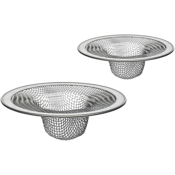 Bathroom Sink Strainer 2 Pack 2.75 & 2 "Inch At The Top I Drain Strainer Hair Catcher for Kitchen I Shower Bathtub Mesh Stainless Steel Stopper I Sink Traps Bathroom & Laundry Sink Drain Basket Filter