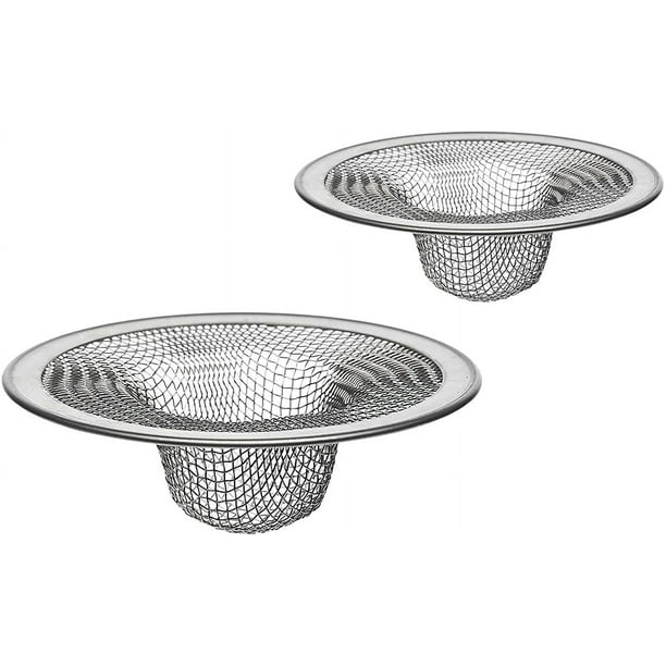 Colador para fregadero de baño, paquete de 2, 2,75 y 2 "pulgadas en la parte superior, colador de drenaje, recogedor de pelo para cocina, ducha, bañera, tapón de malla de acero inoxidable, trampas