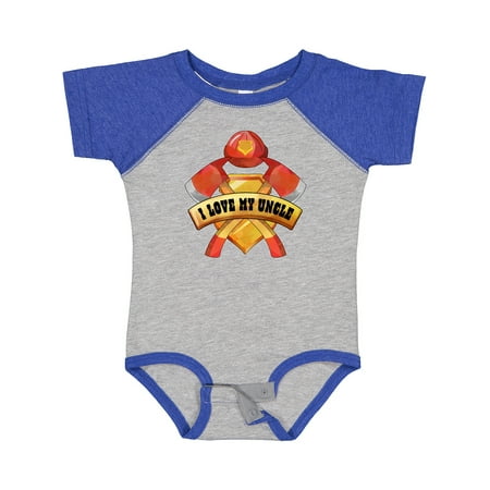 

Inktastic I Love My Uncle- Firefighter Axes Badge Helmet Gift Baby Boy or Baby Girl Bodysuit